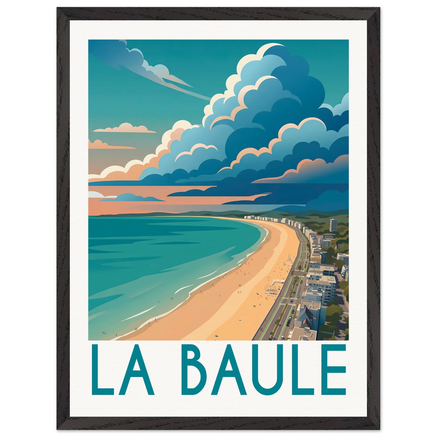 Affiche illustrée la baule — poster rétro, impression beaux-arts 250g