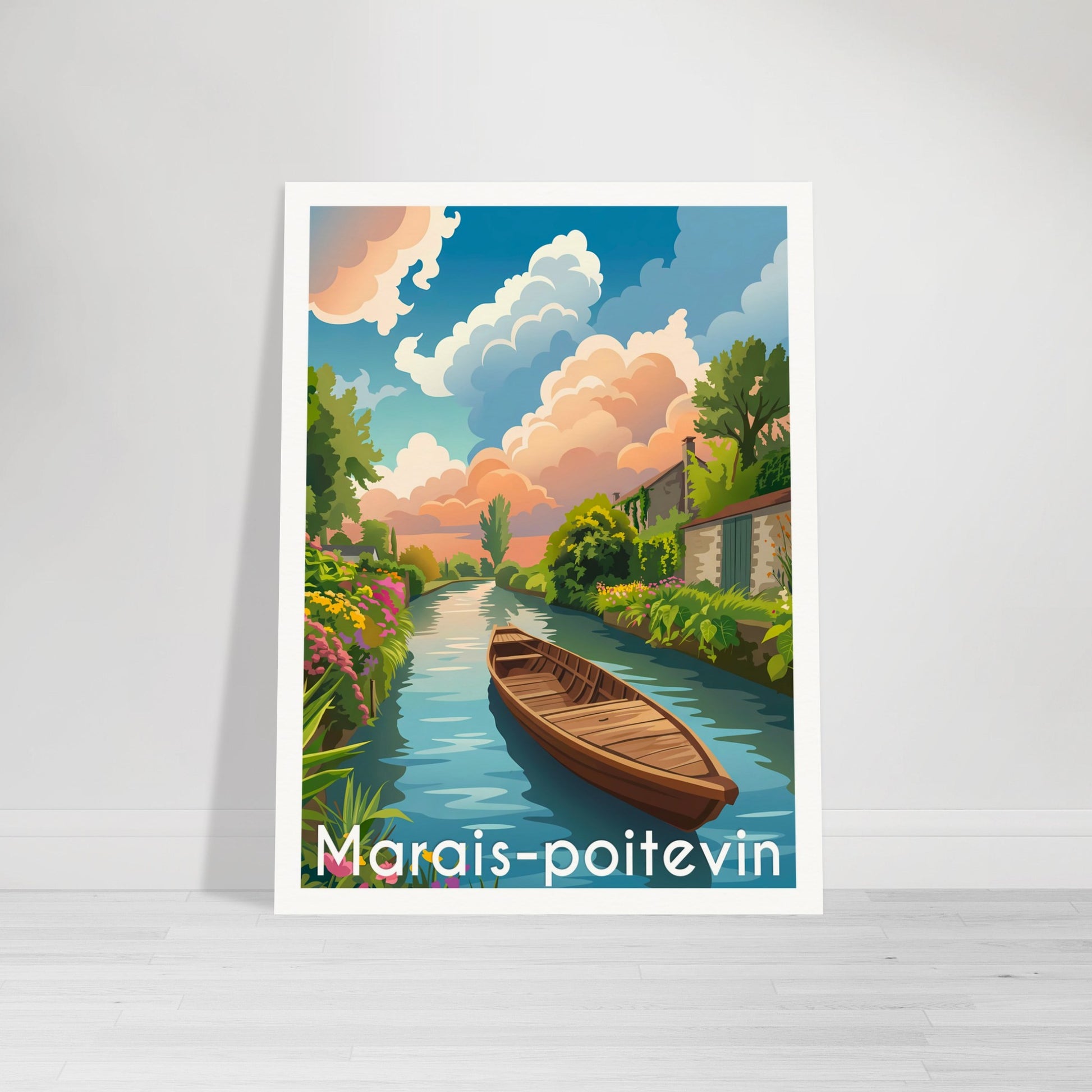 Affiche Marais Poitevin, mise en situation dans un intérieur