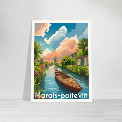Affiche Marais Poitevin, mise en situation dans un intérieur