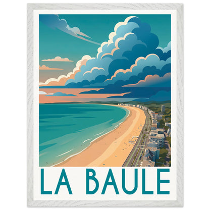 Affiche La Baule encadrée, cadre bois