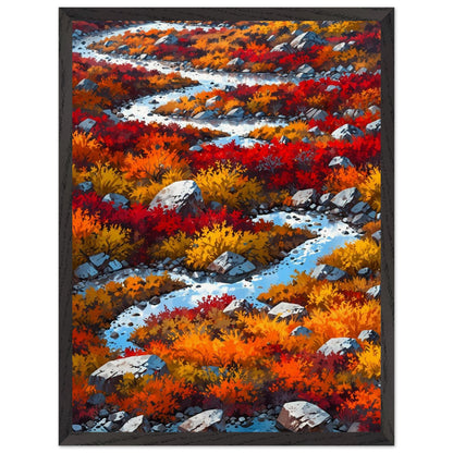 Affiche Toundra en Automne encadrée, cadre bois