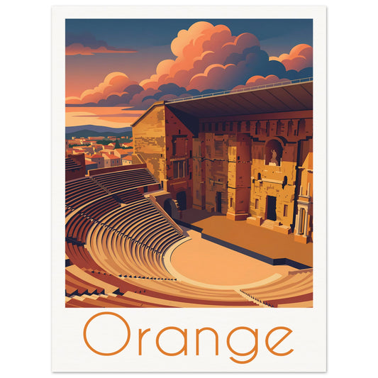 Affiche illustrée Orange, poster rétro, impression beaux-arts 250g