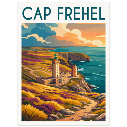 Affiche illustrée cap frehel — poster rétro, impression beaux-arts 250g