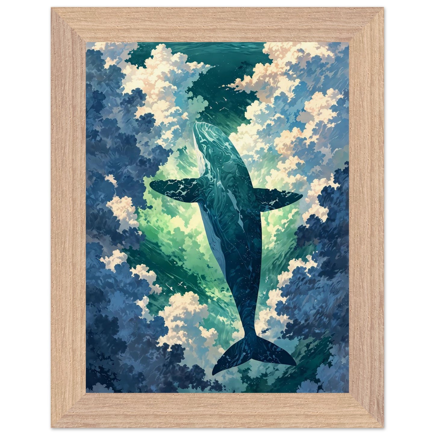 Affiche illustrée Aquarelle imaginaire Encadrée — poster rétro, impression beaux-arts 250g