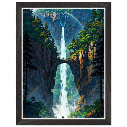 Affiche illustrée Île flottante Encadrée — poster rétro, impression beaux-arts 250g