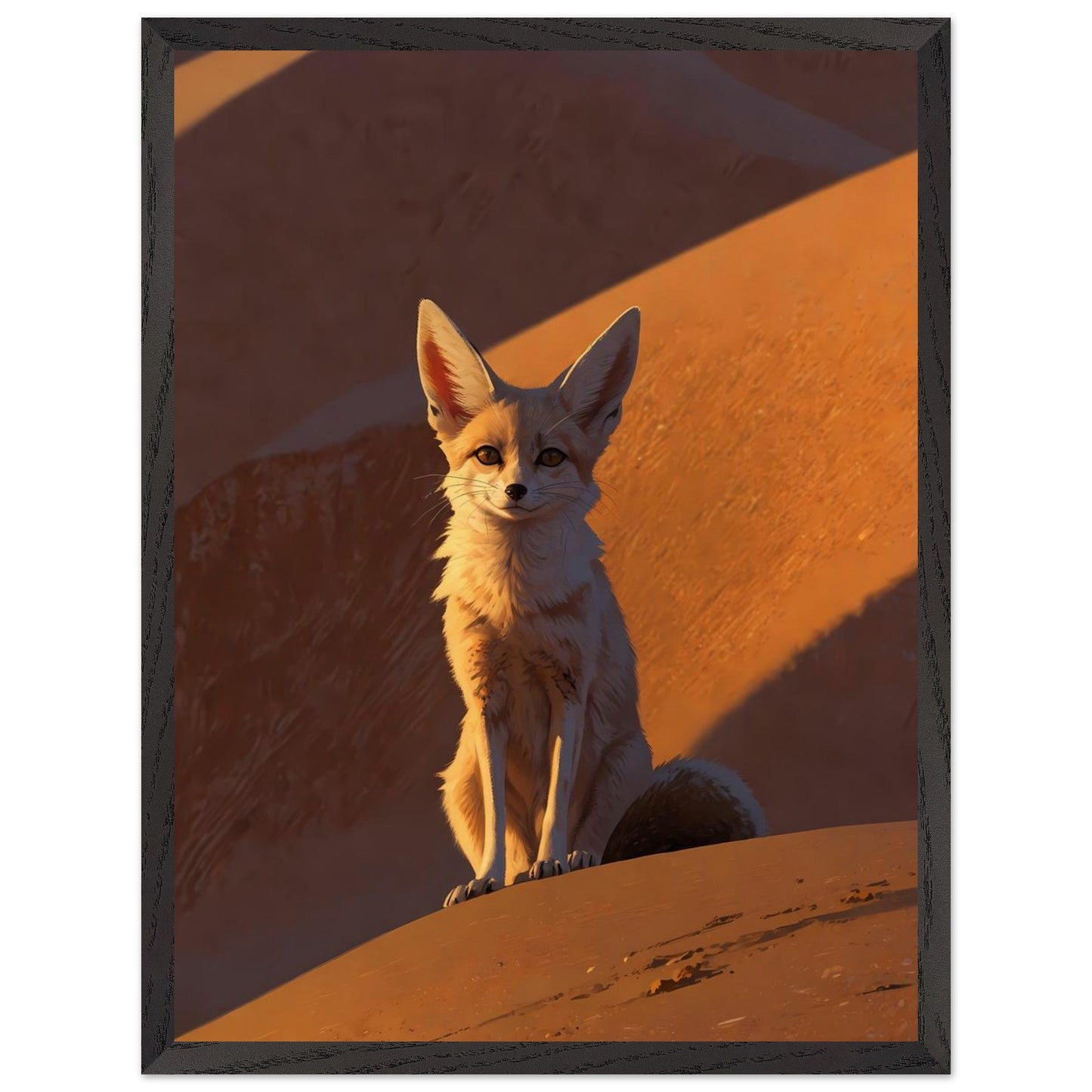 Affiche Fennec encadrée, cadre bois (vue 2)