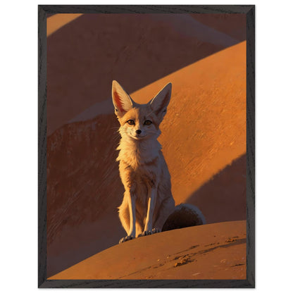 Affiche Fennec encadrée, cadre bois (vue 2)