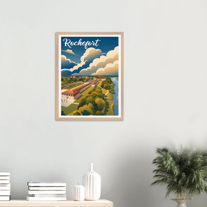Affiche Rochefort encadrée, cadre bois (vue 5)