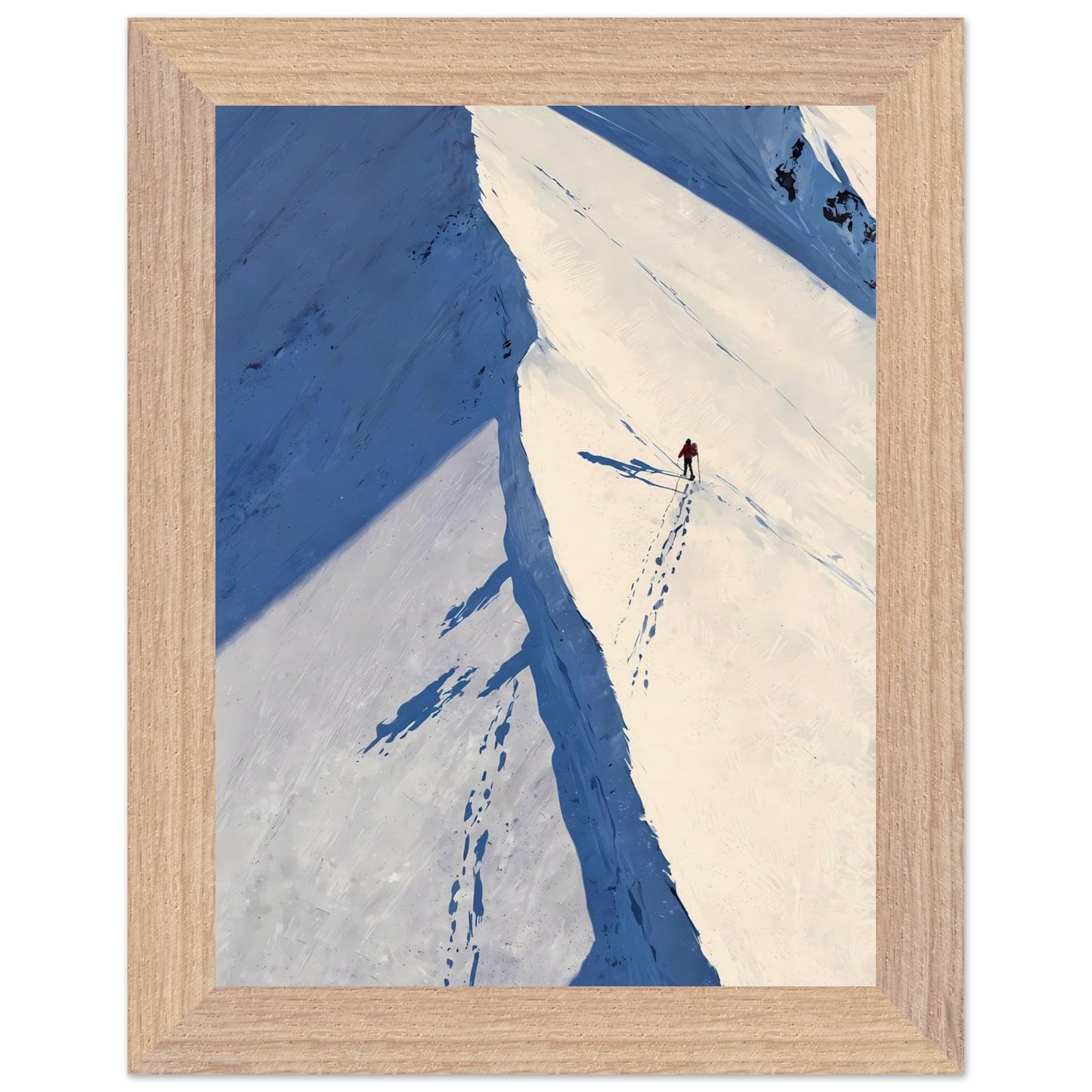 Affiche illustrée Coureur de montagne Encadrée — poster rétro, impression beaux-arts 250g