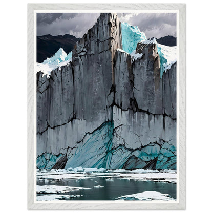 Affiche illustrée Glacier bleu Encadrée — poster rétro, impression beaux-arts 250g