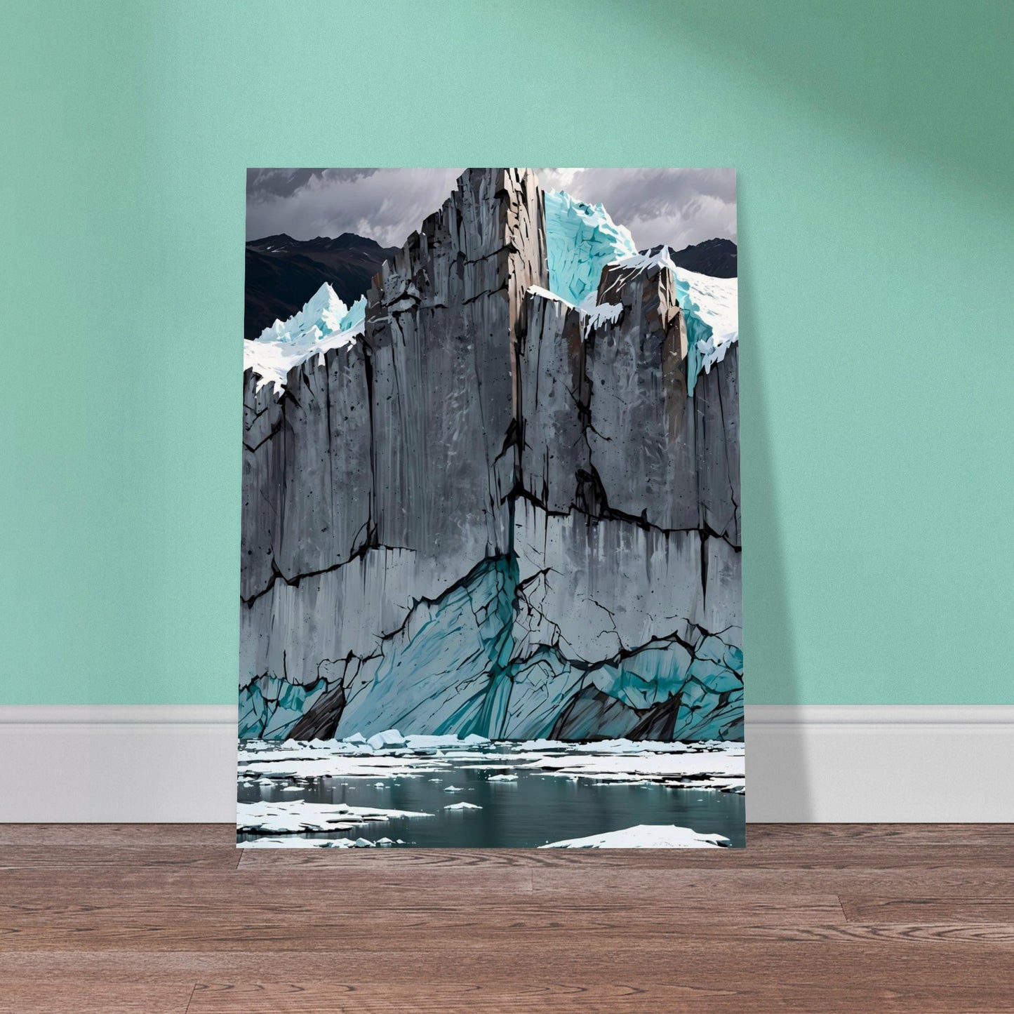 Affiche illustrée Glacier Bleu, poster rétro, impression beaux-arts 250g
