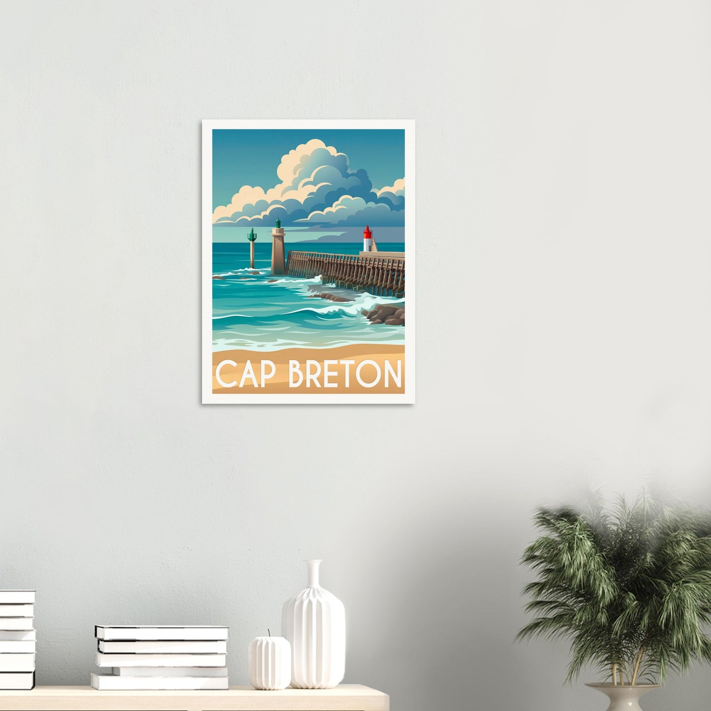 Affiche Capbreton, mise en situation dans un intérieur