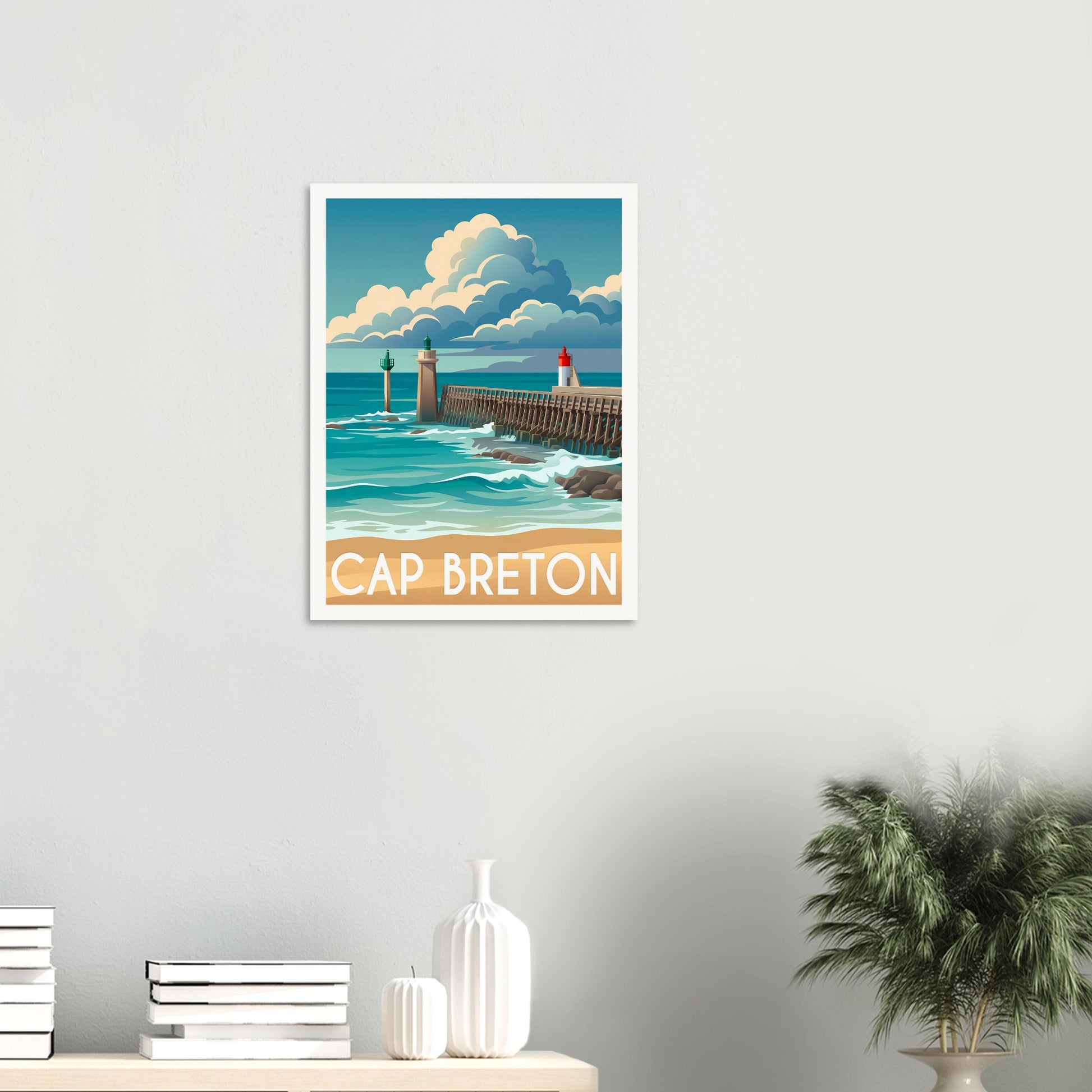 Affiche Capbreton, mise en situation dans un intérieur