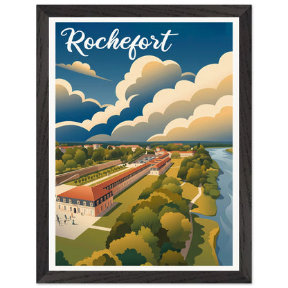 Affiche Rochefort encadrée, cadre bois