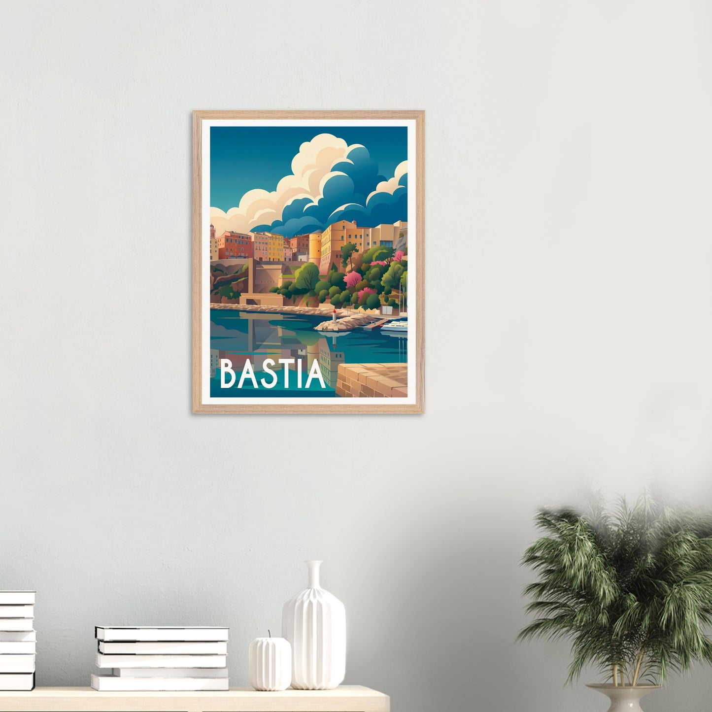 Affiche Bastia encadrée, cadre bois (vue 4)