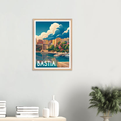 Affiche Bastia encadrée, cadre bois (vue 4)
