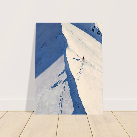 Affiche illustrée Coureur de Montagne, poster rétro, impression beaux-arts 250g
