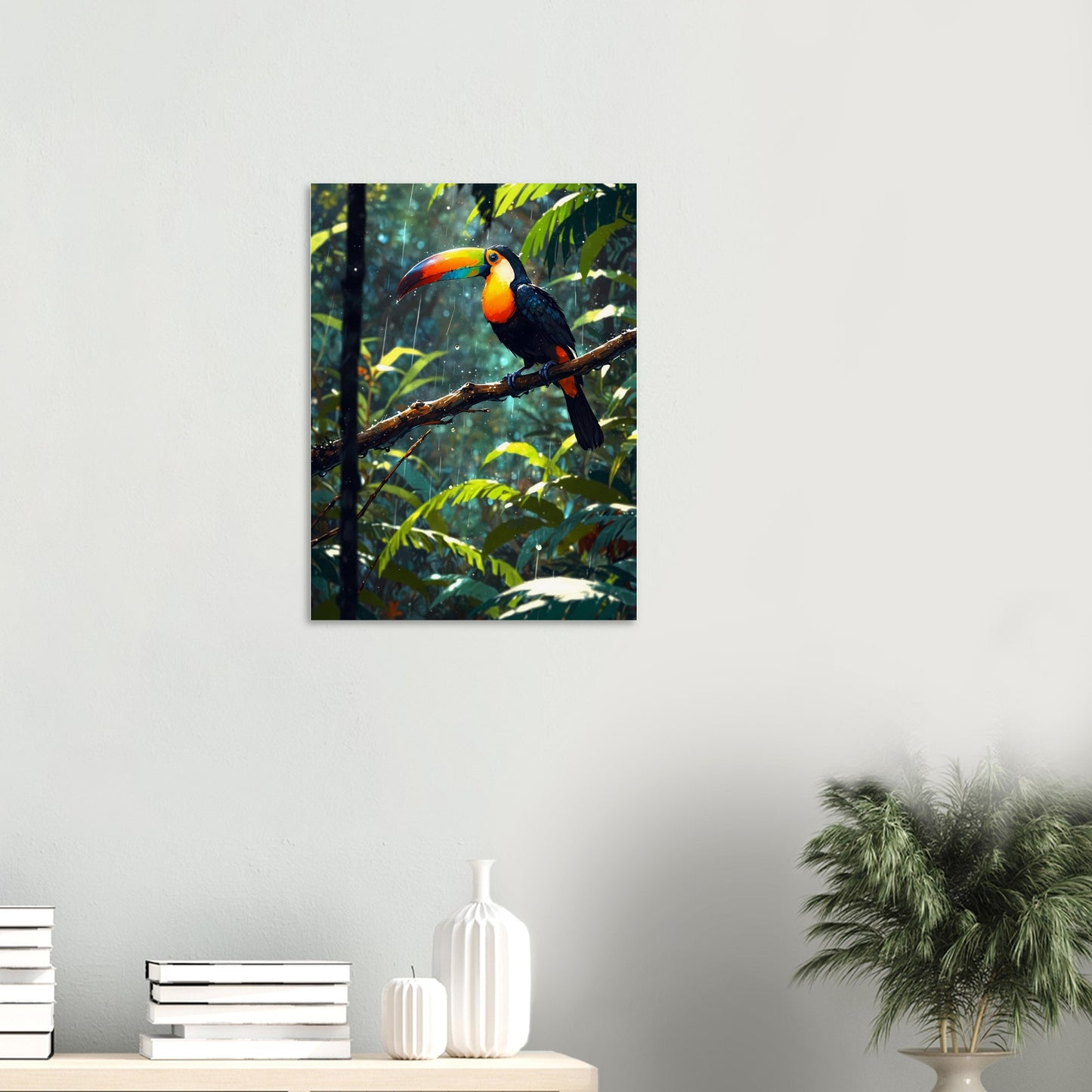 Affiche Toucan à Carène, mise en situation dans un intérieur (vue 2)