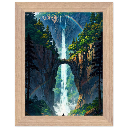 Affiche illustrée Île flottante Encadrée — poster rétro, impression beaux-arts 250g