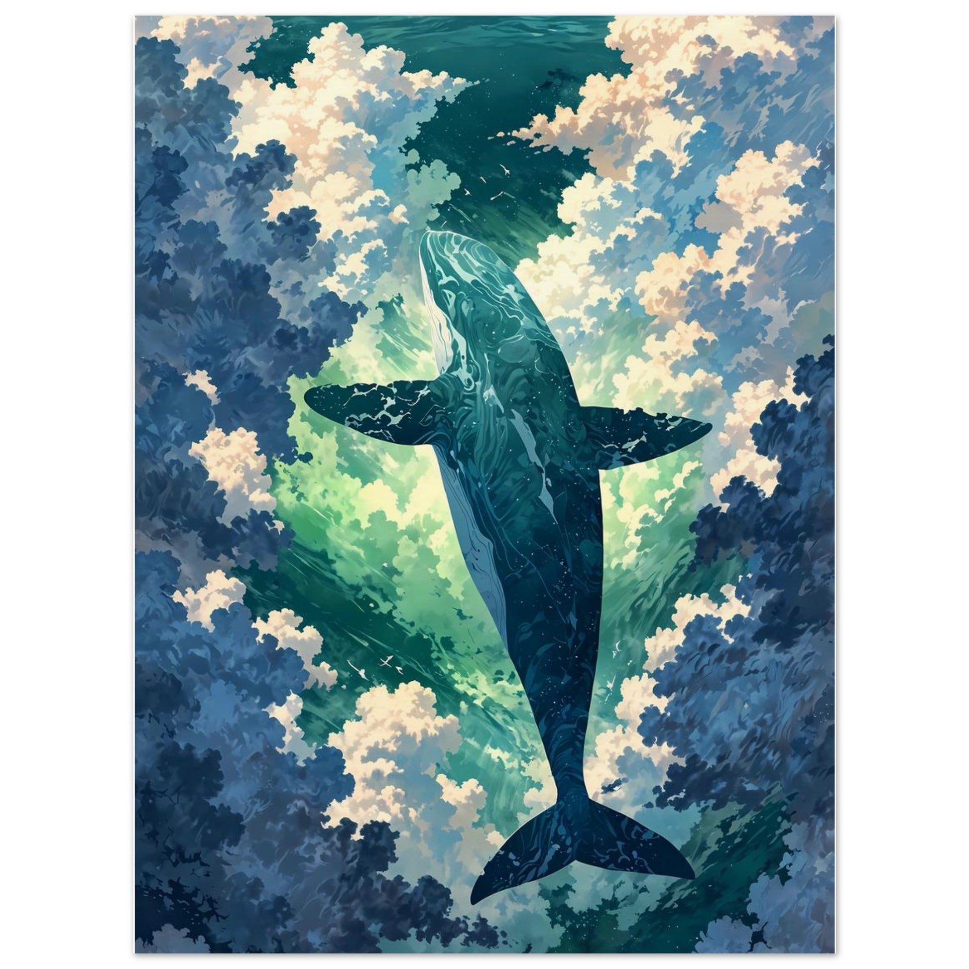 Affiche illustrée Aquarelle imaginaire, poster rétro, impression beaux-arts 250g