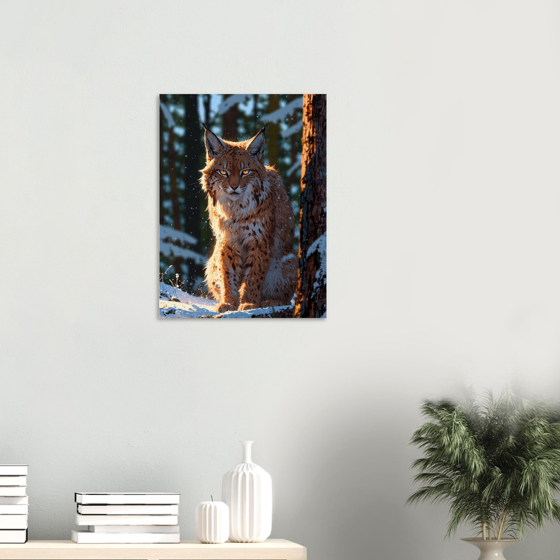 Affiche Lynx Boréal, mise en situation dans un intérieur