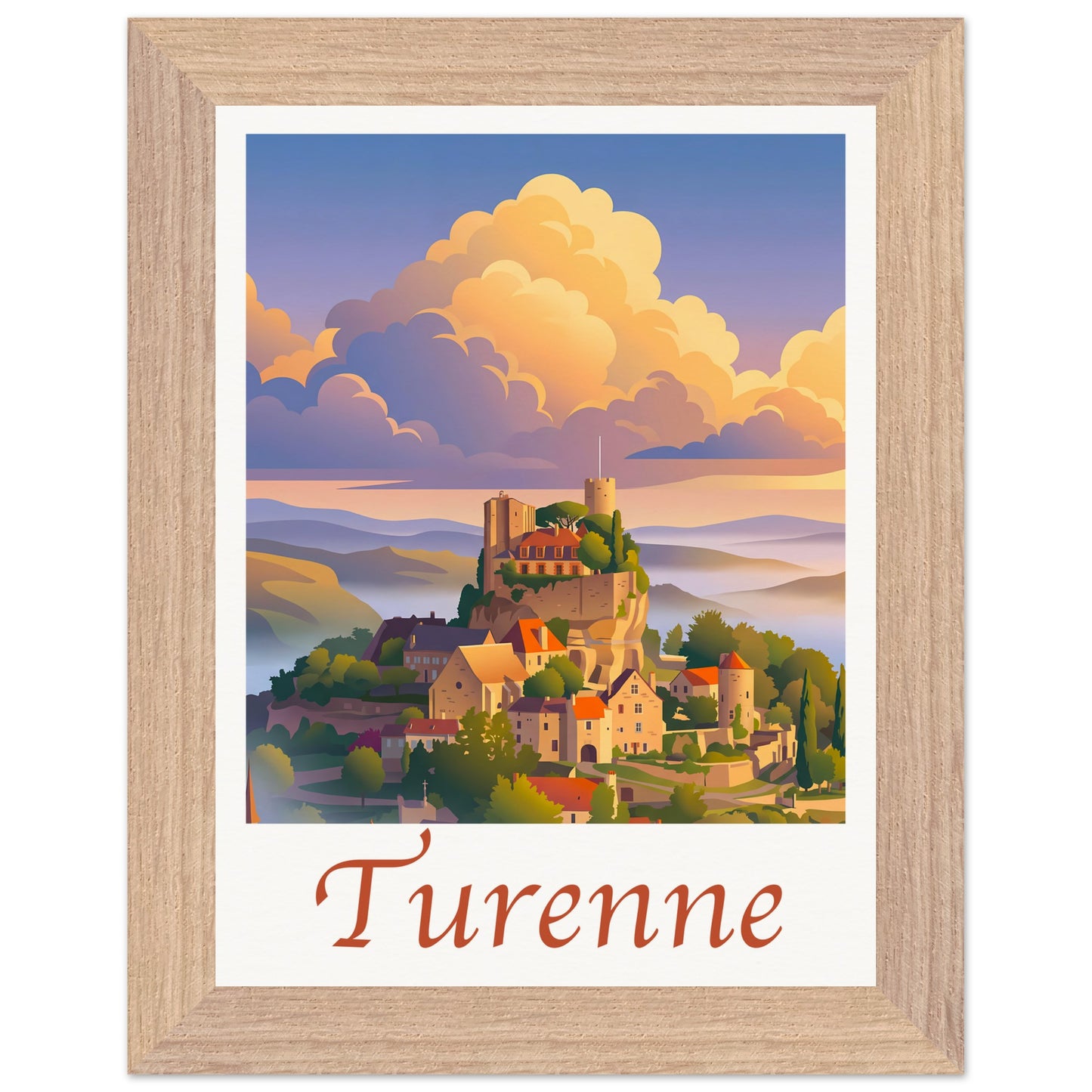 Affiche illustrée Turenne — poster rétro, impression beaux-arts 250g