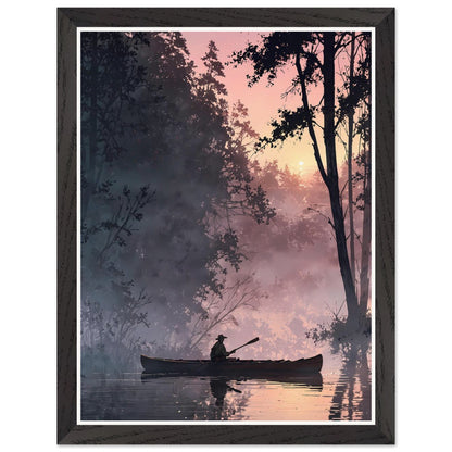 Affiche illustrée Pêcheur Encadrée — poster rétro, impression beaux-arts 250g