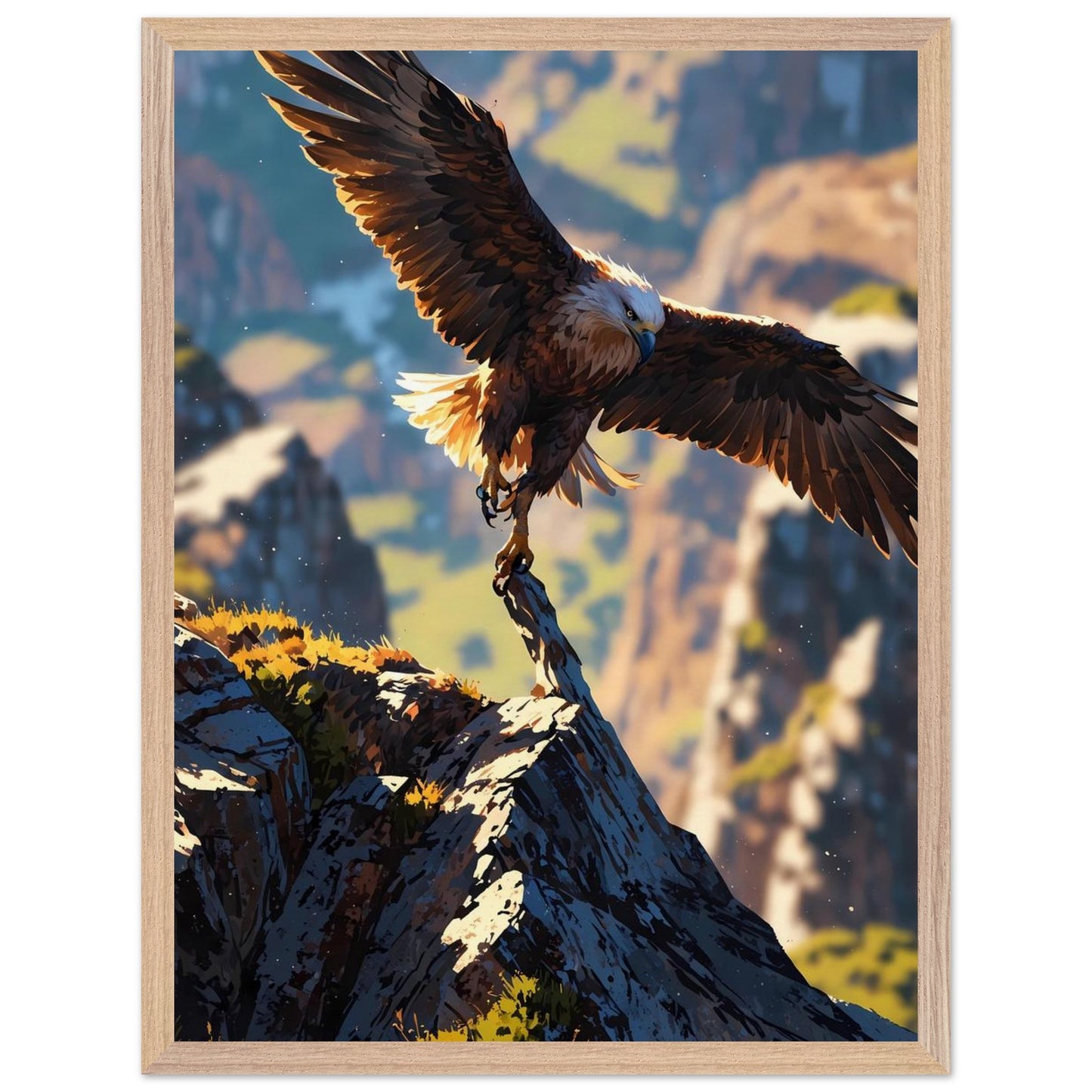 Affiche Aigle Royal encadrée, cadre bois (vue 6)