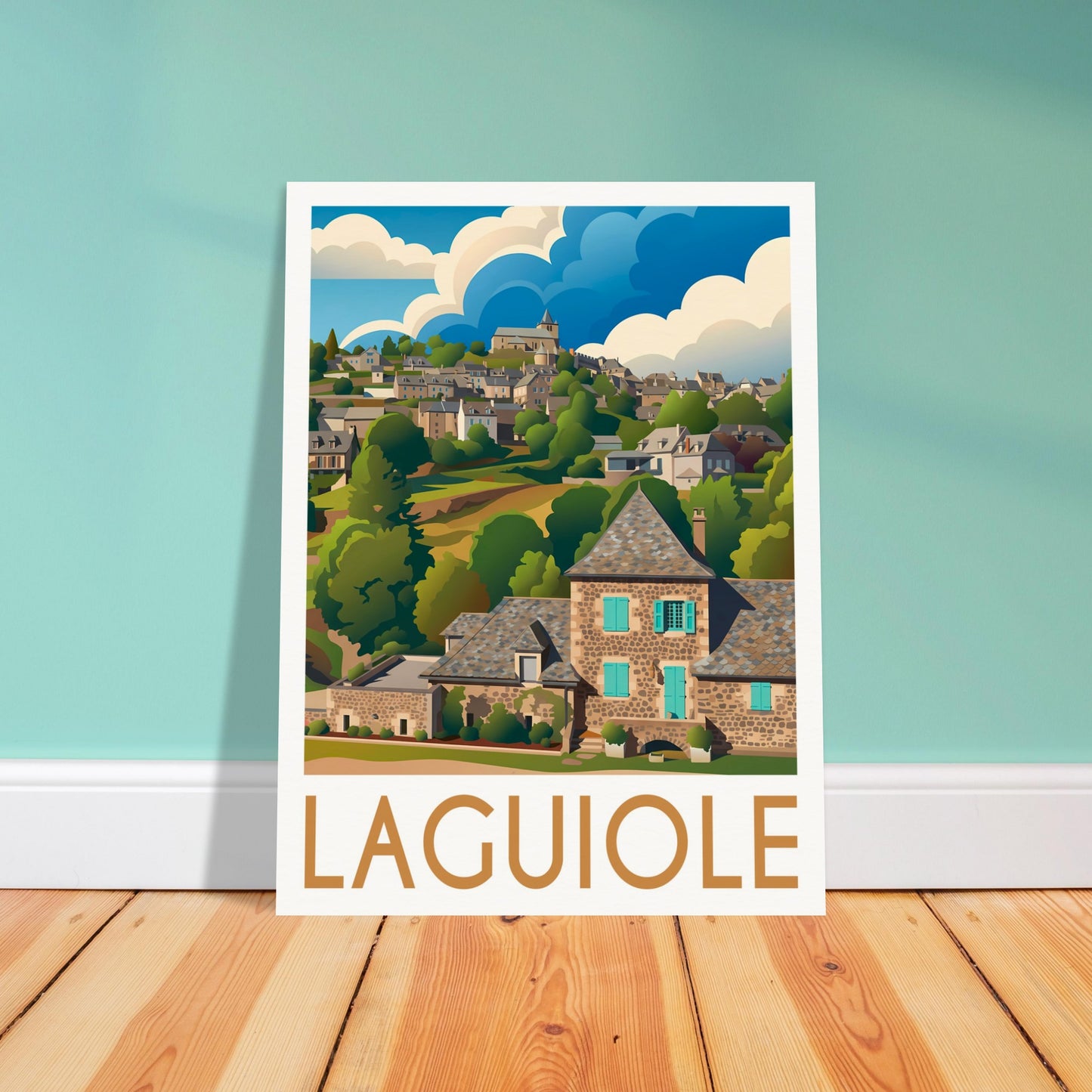 Affiche Laguiole, mise en situation dans un intérieur