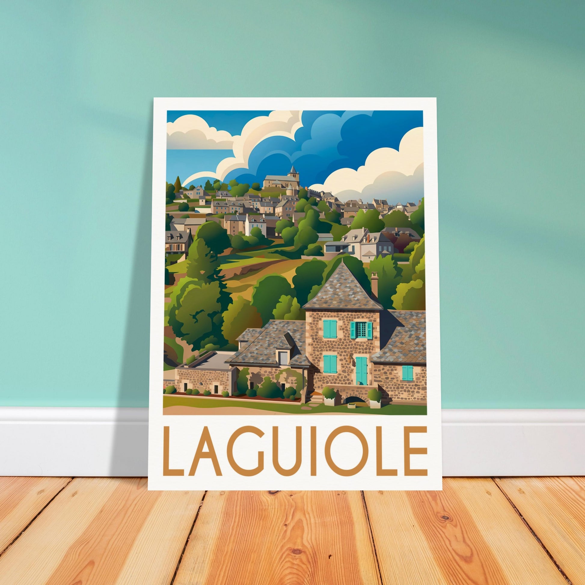 Affiche Laguiole, mise en situation dans un intérieur