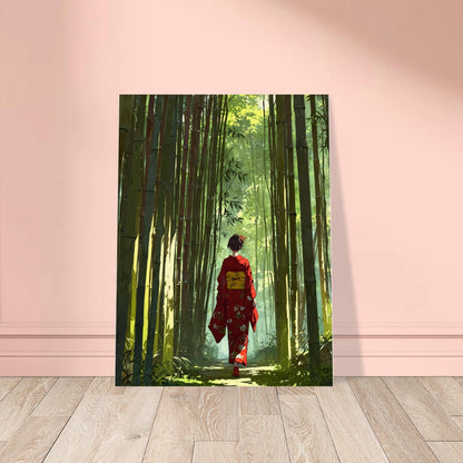 Affiche Femme en Kimono, mise en situation dans un intérieur