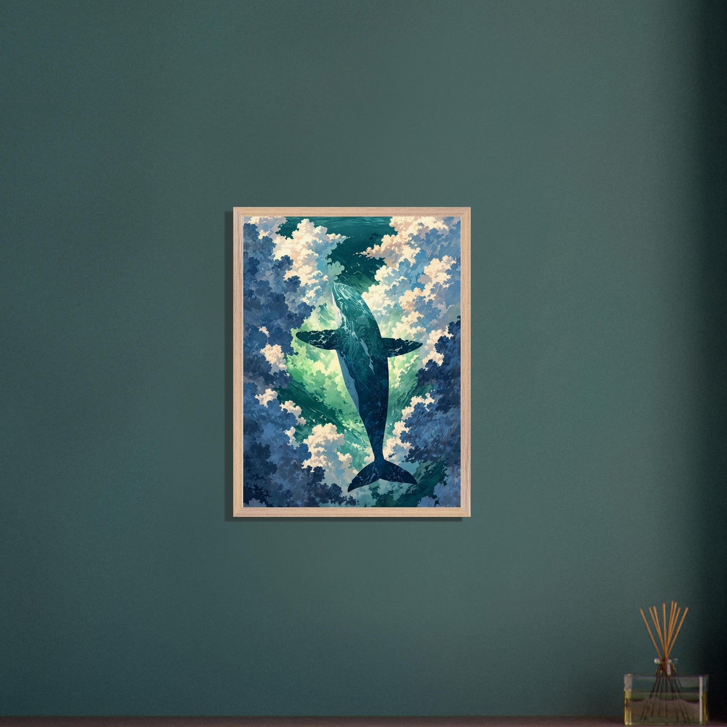 Affiche Aquarelle Imaginaire encadrée, cadre bois (vue 9)