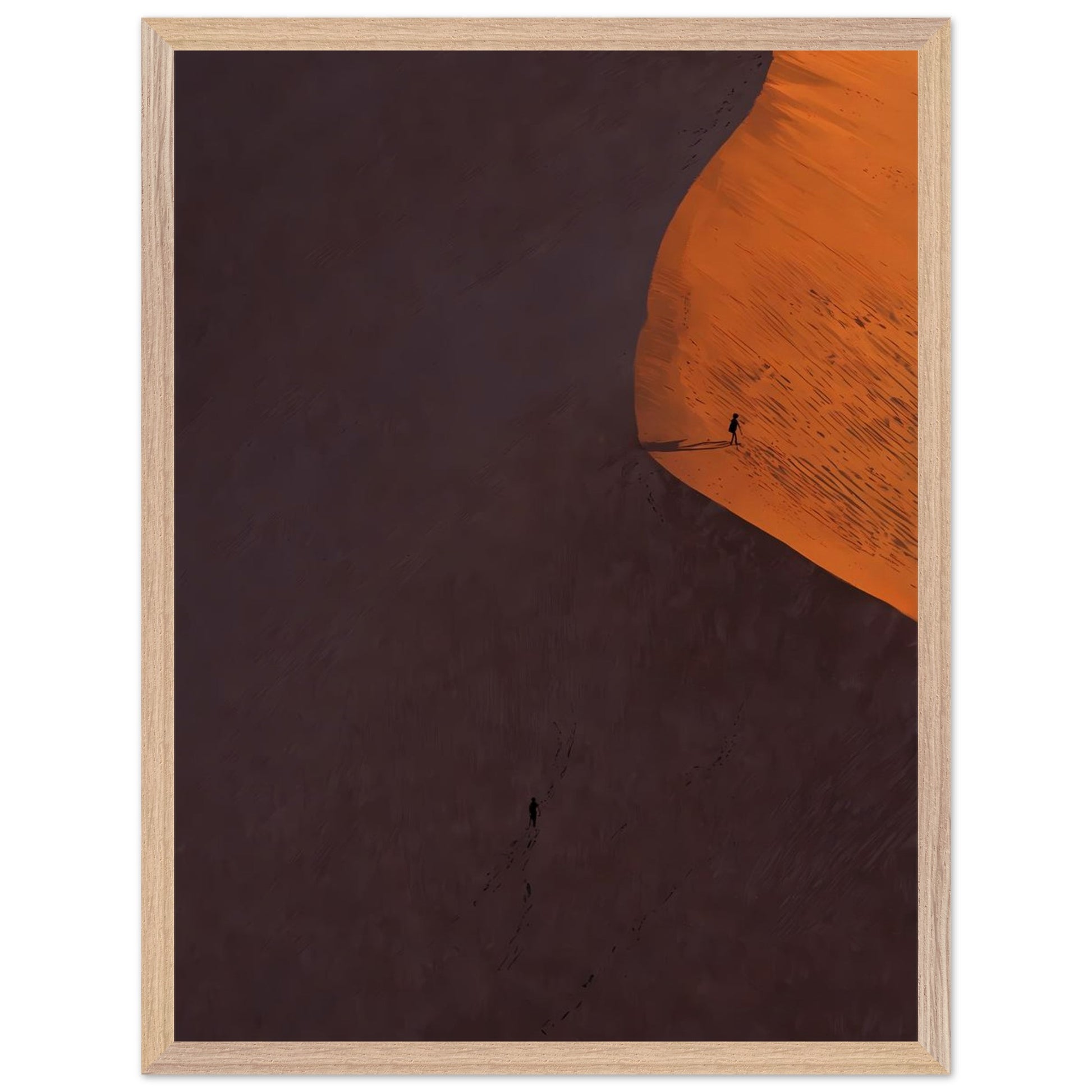 Affiche Marcheur Solitaire encadrée, cadre bois (vue 5)