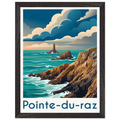 Affiche Pointe du Raz encadrée, cadre bois (vue 2)
