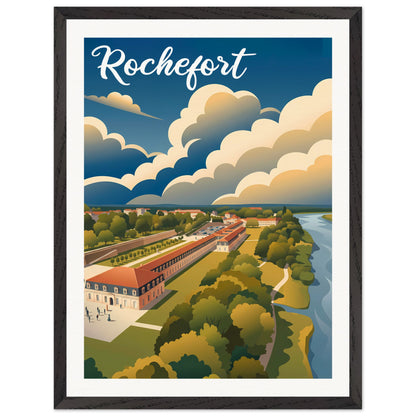 Affiche illustrée Rochefort — poster rétro, impression beaux-arts 250g