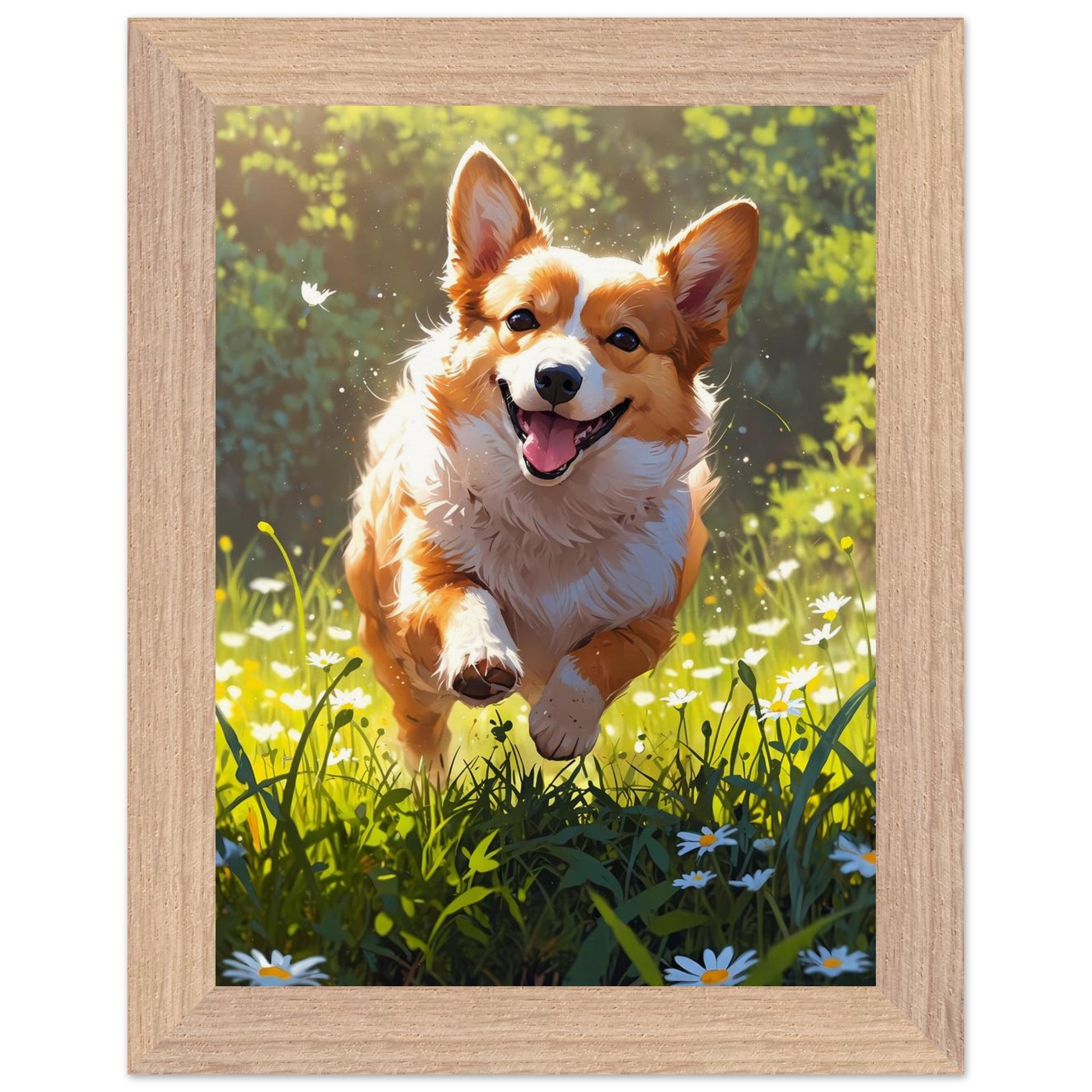 Affiche Corgi Roux encadrée, cadre bois (vue 4)