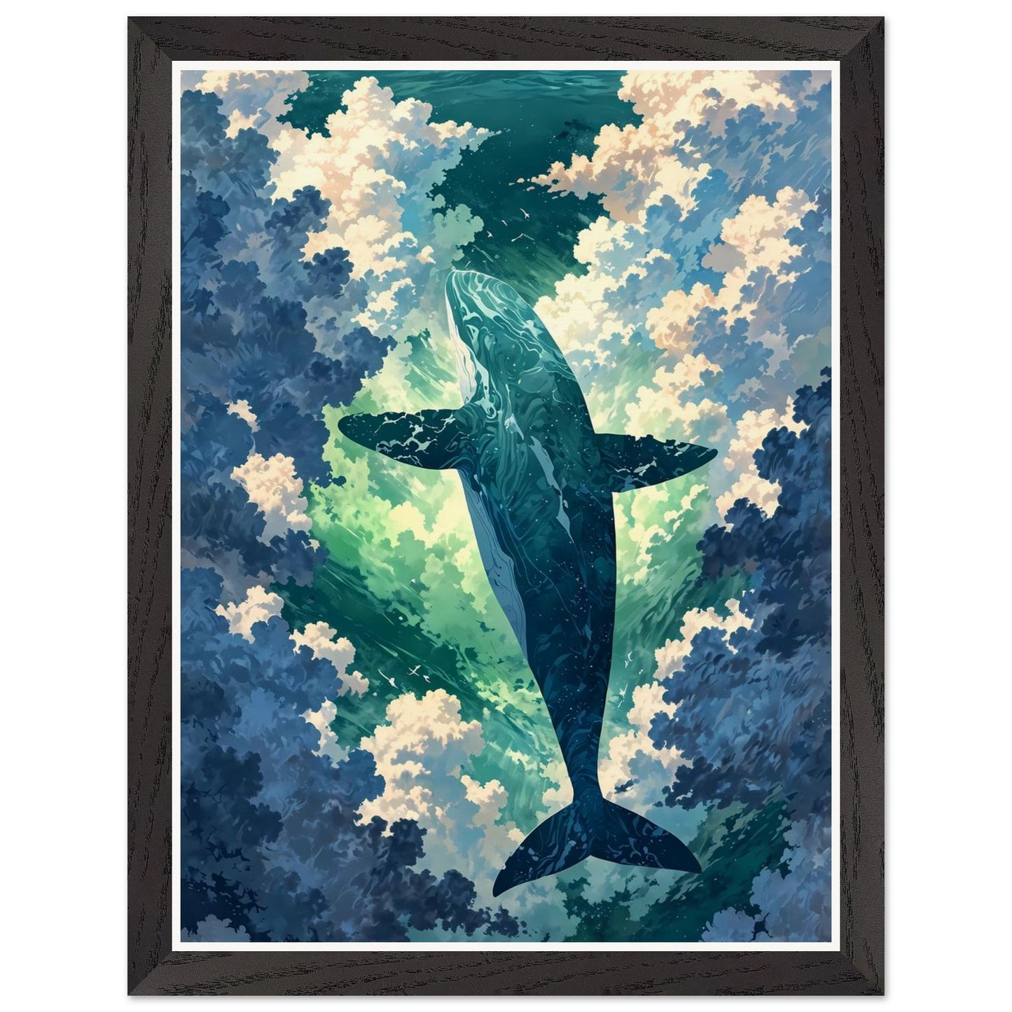 Affiche illustrée Aquarelle imaginaire Encadrée — poster rétro, impression beaux-arts 250g