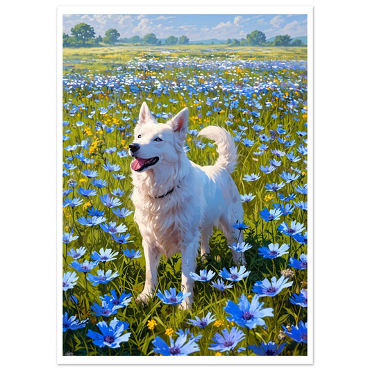 berger blanc suisse – affiche d'art décoratif, poster mural | Muchimura