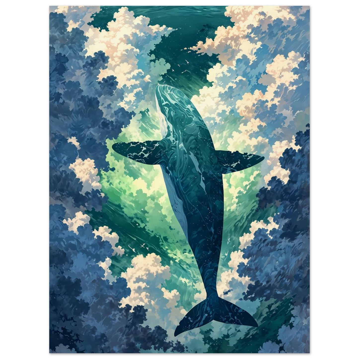 Affiche illustrée Aquarelle imaginaire — poster rétro, impression beaux-arts 250g