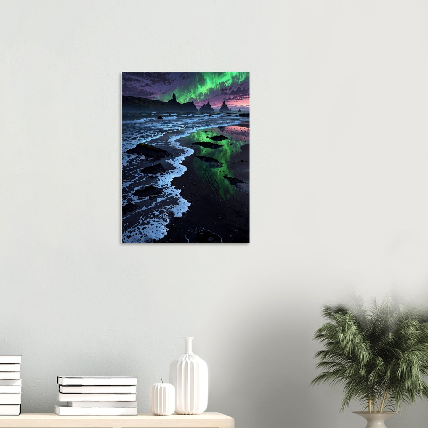 Affiche Aurore Boréale Verte, mise en situation dans un intérieur (vue 2)