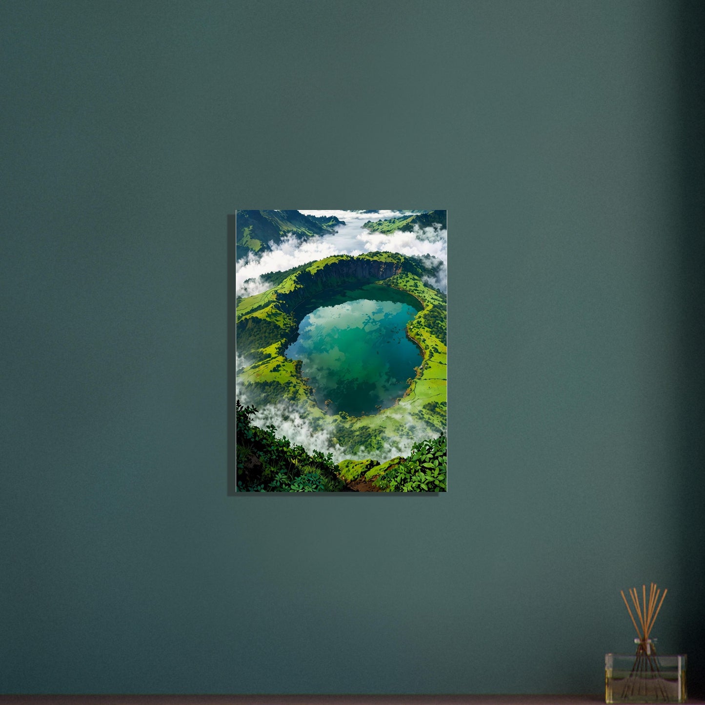 Affiche Paysage des Açores, mise en situation dans un intérieur