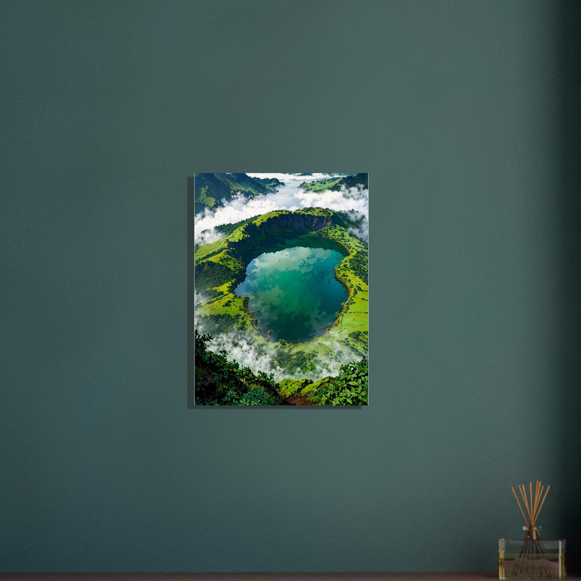 Affiche Paysage des Açores, mise en situation dans un intérieur