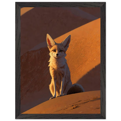 Affiche Fennec encadrée, cadre bois (vue 3)