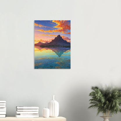 Affiche Plage de Bora Bora, mise en situation dans un intérieur