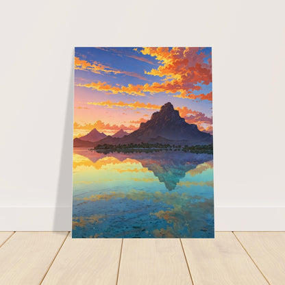 Affiche Plage de Bora Bora, mise en situation dans un intérieur (vue 2)