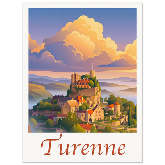 Affiche illustrée Turenne — poster rétro, impression beaux-arts 250g