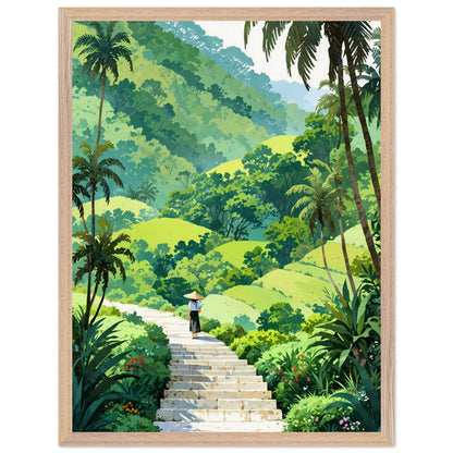 Affiche Rizière en Terrasses encadrée, cadre bois (vue 5)