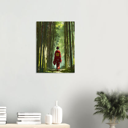 Affiche Femme en Kimono, mise en situation dans un intérieur (vue 2)