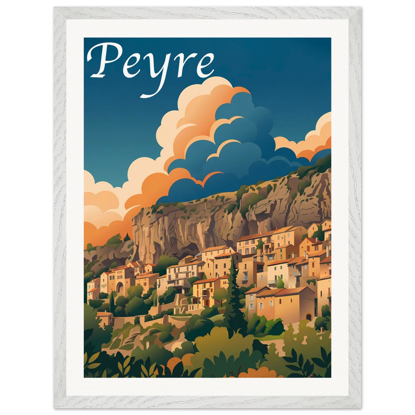 Affiche illustrée Peyre — poster rétro, impression beaux-arts 250g