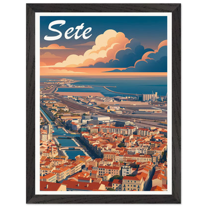 Affiche Sète encadrée, cadre bois (vue 2)